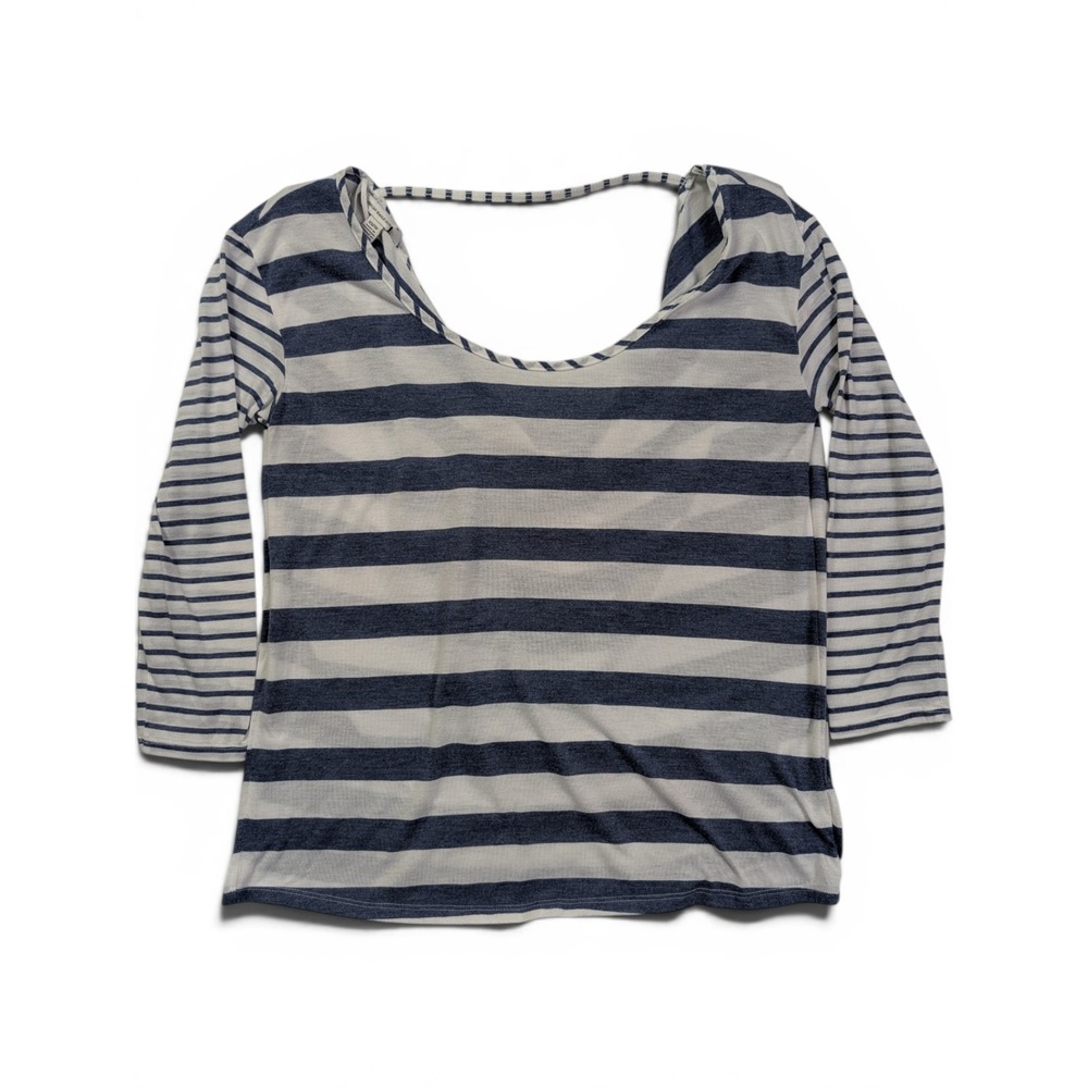 American Eagle Womens Top XS Striped Blue White